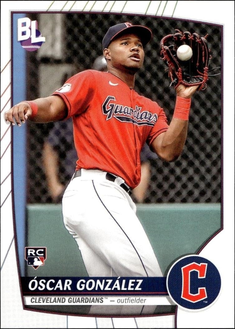 Oscar Gonzalez 2023 Topps Big League #22 Baseball Trading Card - Front 2023 Topps Big League Oscar Gonzalez #22 baseball trading card front
