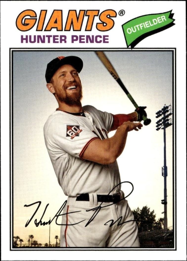 Hunter Pence 2018 Topps Archives #155 Baseball Trading Card - Front 2018 Topps Archives Hunter Pence #155 baseball trading card front