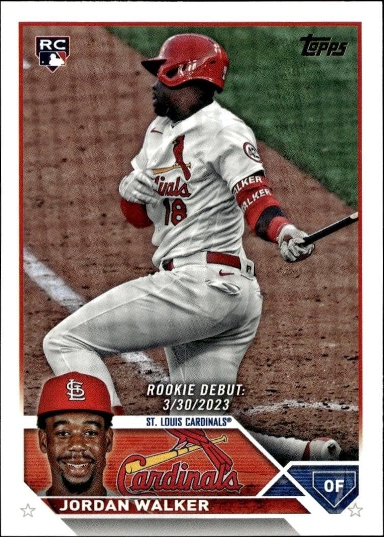 Jordan Walker 2023 Topps Update Series #US122 Baseball Trading Card - Front 2023 Topps Update Series Jordan Walker #US122 baseball trading card front