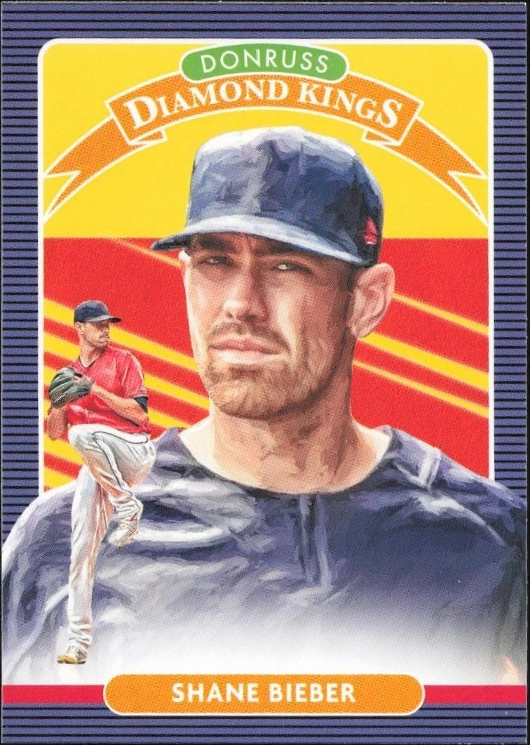 Shane Bieber 2020 Panini Donruss #18 Baseball Trading Card - Front 2020 Panini Donruss Shane Bieber #18 baseball trading card front