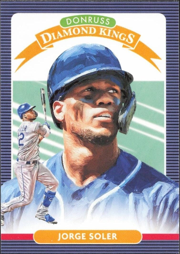 Jorge Soler 2020 Panini Donruss #19 Baseball Trading Card - Front 2020 Panini Donruss Jorge Soler #19 baseball trading card front
