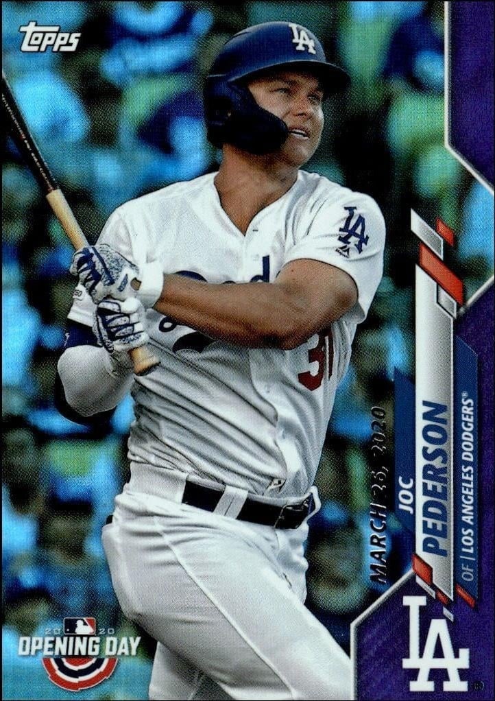 Joc Pederson 2020 Topps Opening Day #9 Baseball Trading Card - Front 2020 Topps Opening Day Joc Pederson #9 baseball trading card front