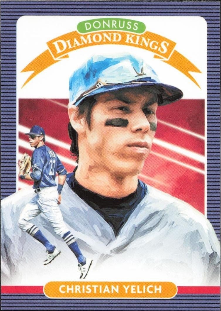 Christian Yelich 2020 Panini Donruss #5 Baseball Trading Card - Front 2020 Panini Donruss Christian Yelich #5 baseball trading card front