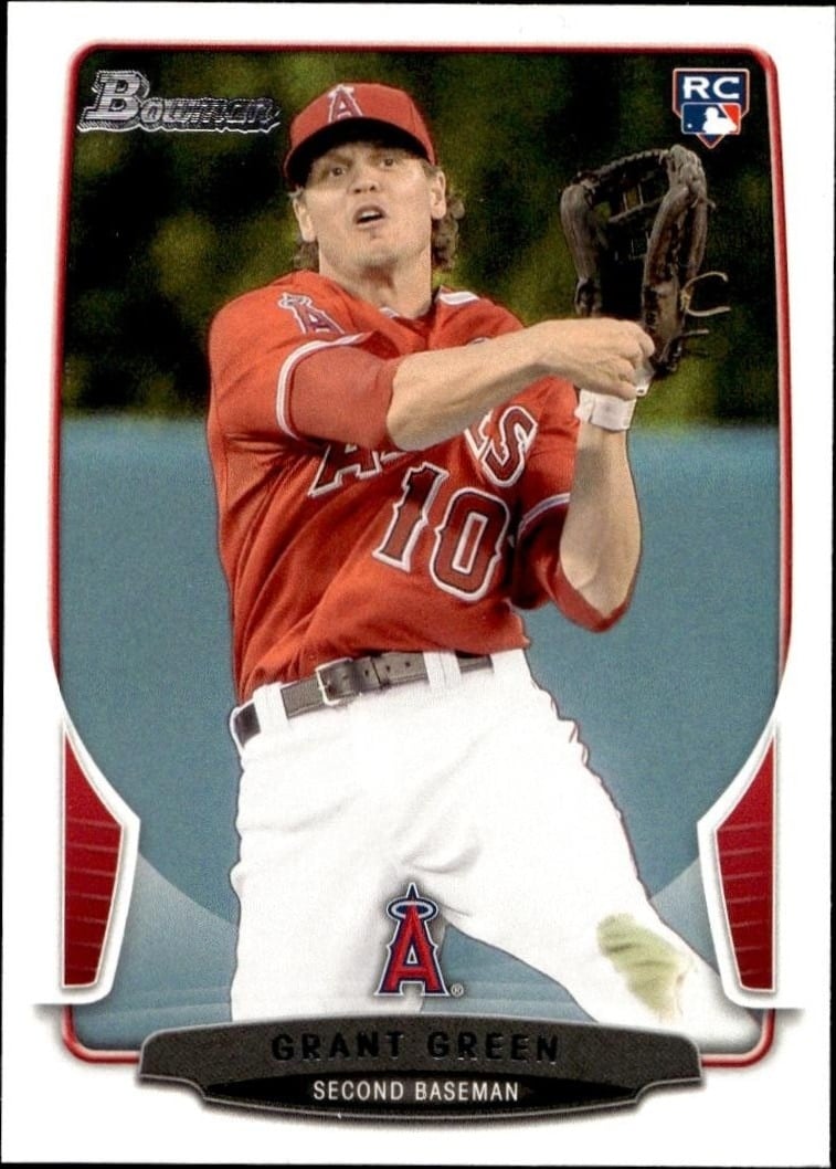 Grant Green 2013 Bowman Draft Picks & Prospects #28 Baseball Trading Card - Front 2013 Bowman Draft Picks & Prospects Grant Green #28 baseball trading card front
