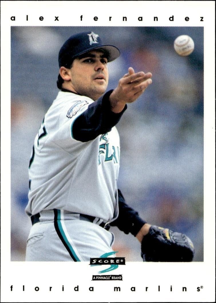 Alex Fernandez 1997 Pinnacle Score #341 Baseball Trading Card - Front 1997 Pinnacle Score Alex Fernandez #341 baseball trading card front