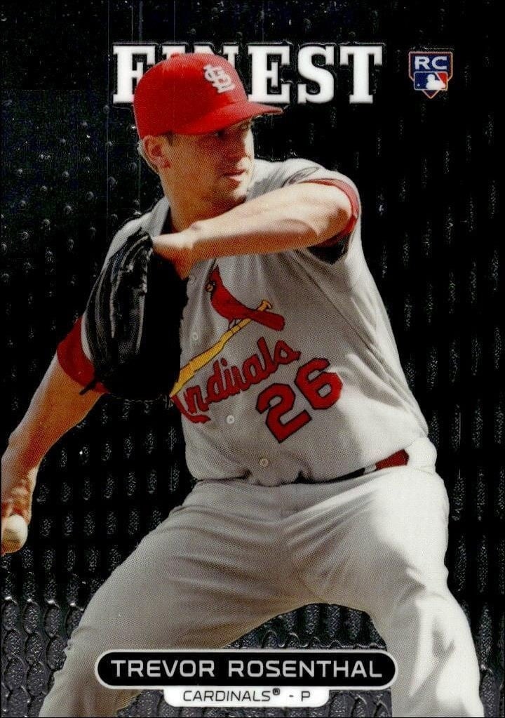 Trevor Rosenthal 2013 Topps Finest #95 Baseball Trading Card - Front 2013 Topps Finest Trevor Rosenthal #95 baseball trading card front