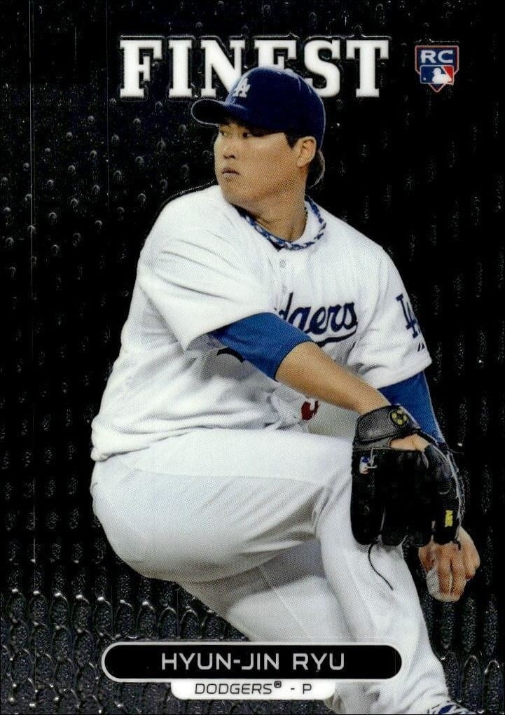 Hyun-Jin Ryu 2013 Topps Finest #47 Baseball Trading Card - Front 2013 Topps Finest Hyun-Jin Ryu #47 baseball trading card front