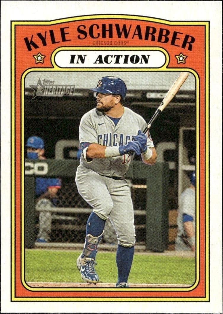 2021 Topps Heritage Kyle Schwarber #140 trading card