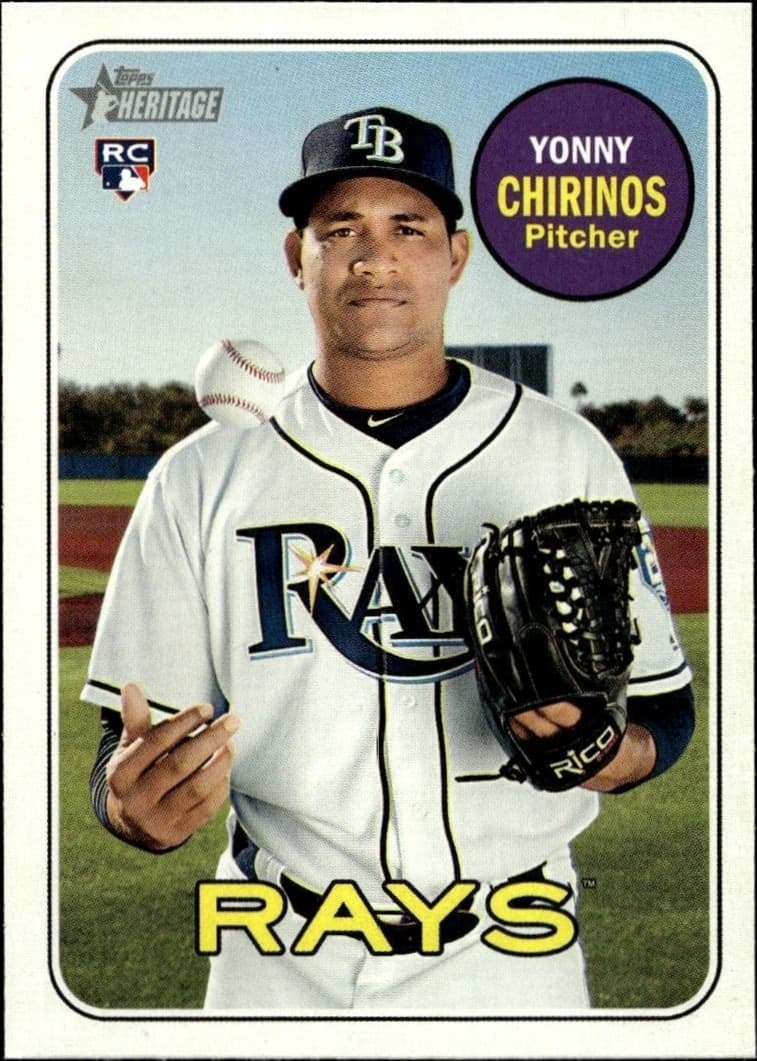 2018 Topps Heritage High Number Yonny Chirinos #670 trading card