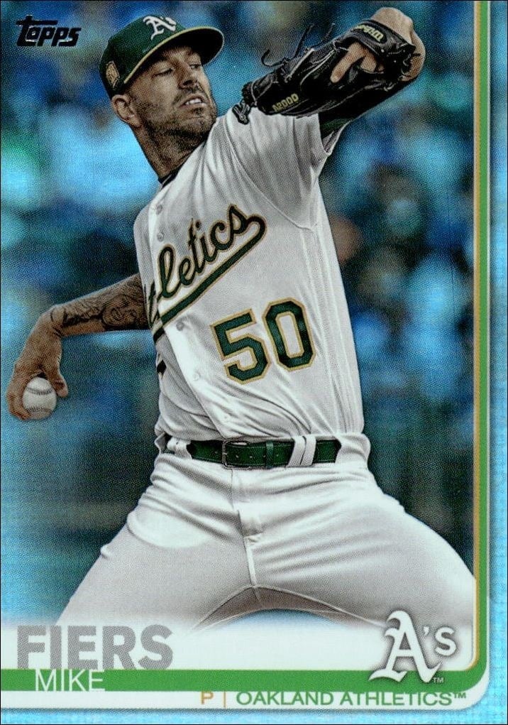 Mike Fiers 2019 Topps Series 2 #413 Baseball Trading Card - Front 2019 Topps Series 2 Mike Fiers #413 baseball trading card front