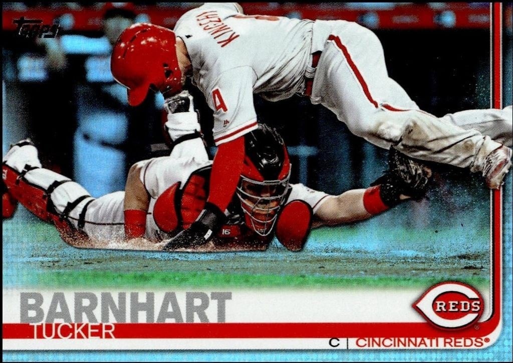 Tucker Barnhart 2019 Topps Series 2 #573 Baseball Trading Card - Front 2019 Topps Series 2 Tucker Barnhart #573 baseball trading card front