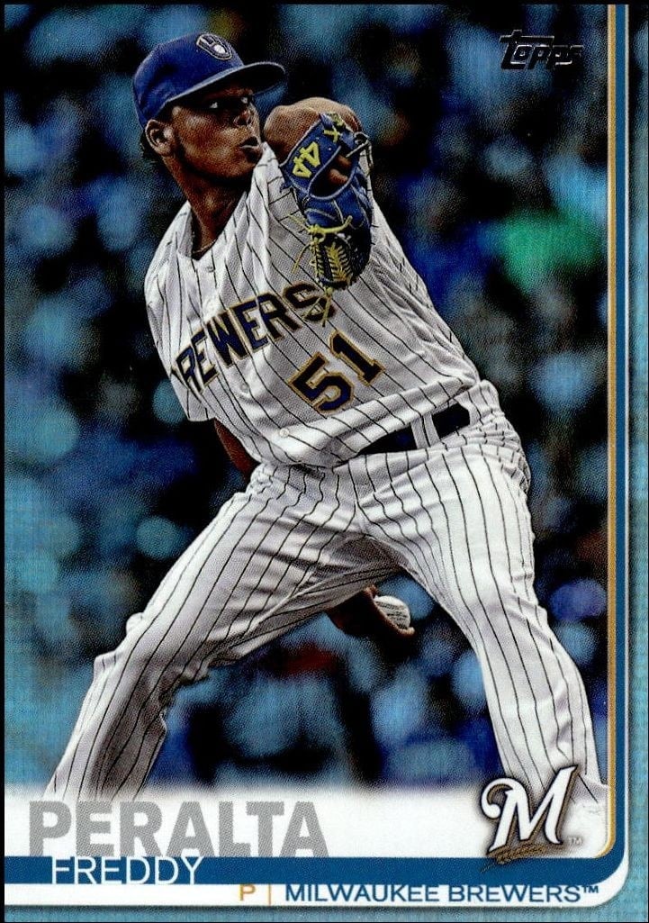 Freddy Peralta 2019 Topps Series 2 #627 Baseball Trading Card - Front 2019 Topps Series 2 Freddy Peralta #627 baseball trading card front