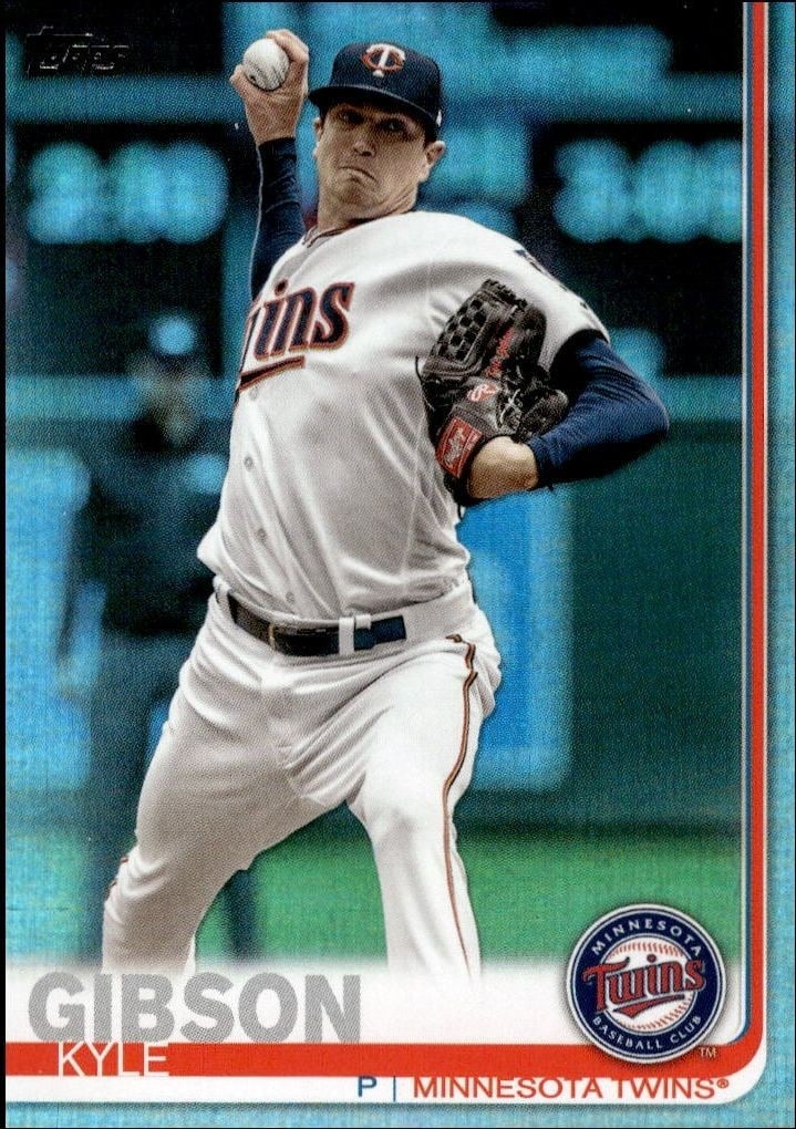Kyle Gibson 2019 Topps Series 2 #597 Baseball Trading Card - Front 2019 Topps Series 2 Kyle Gibson #597 baseball trading card front