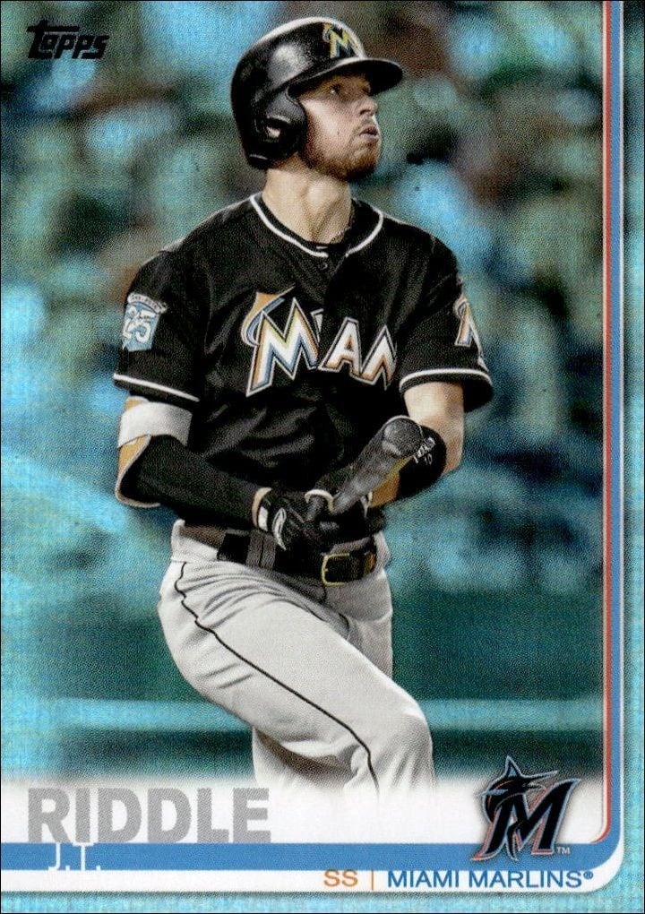 J.T. Riddle 2019 Topps Series 2 #607 Baseball Trading Card - Front 2019 Topps Series 2 J.T. Riddle #607 baseball trading card front