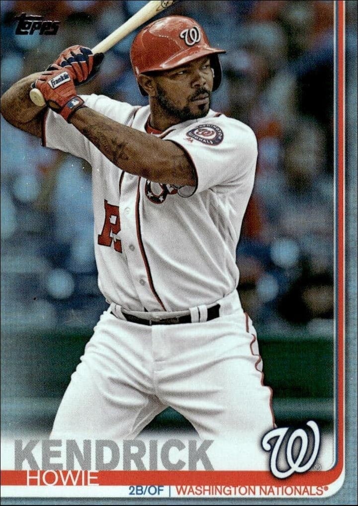 Howie Kendrick 2019 Topps Series 2 #610 Baseball Trading Card - Front 2019 Topps Series 2 Howie Kendrick #610 baseball trading card front