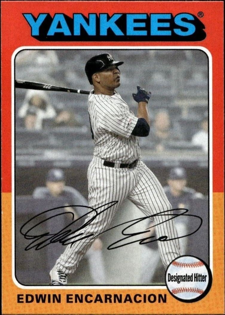 Edwin Encarnacion 2019 Topps Archives #170 Baseball Trading Card - Front 2019 Topps Archives Edwin Encarnacion #170 baseball trading card front