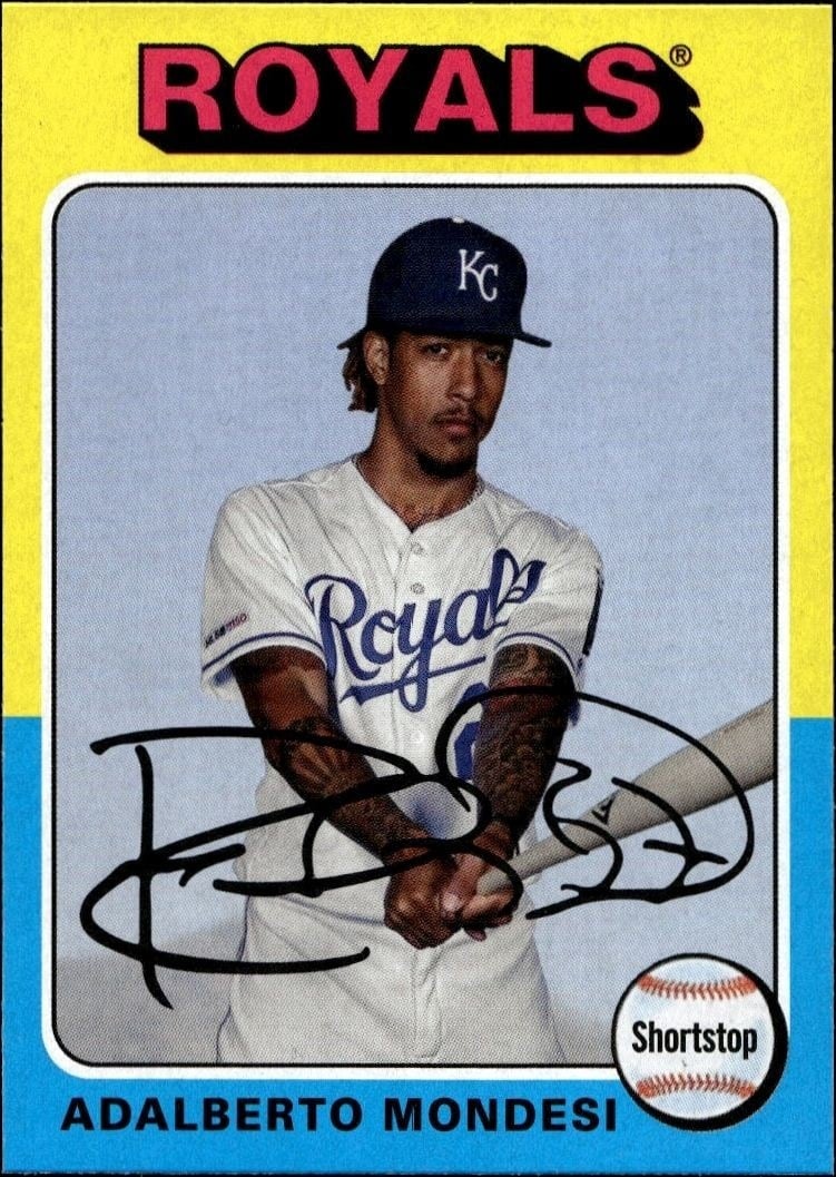 Adalberto Mondesi 2019 Topps Archives #131 Baseball Trading Card - Front 2019 Topps Archives Adalberto Mondesi #131 baseball trading card front