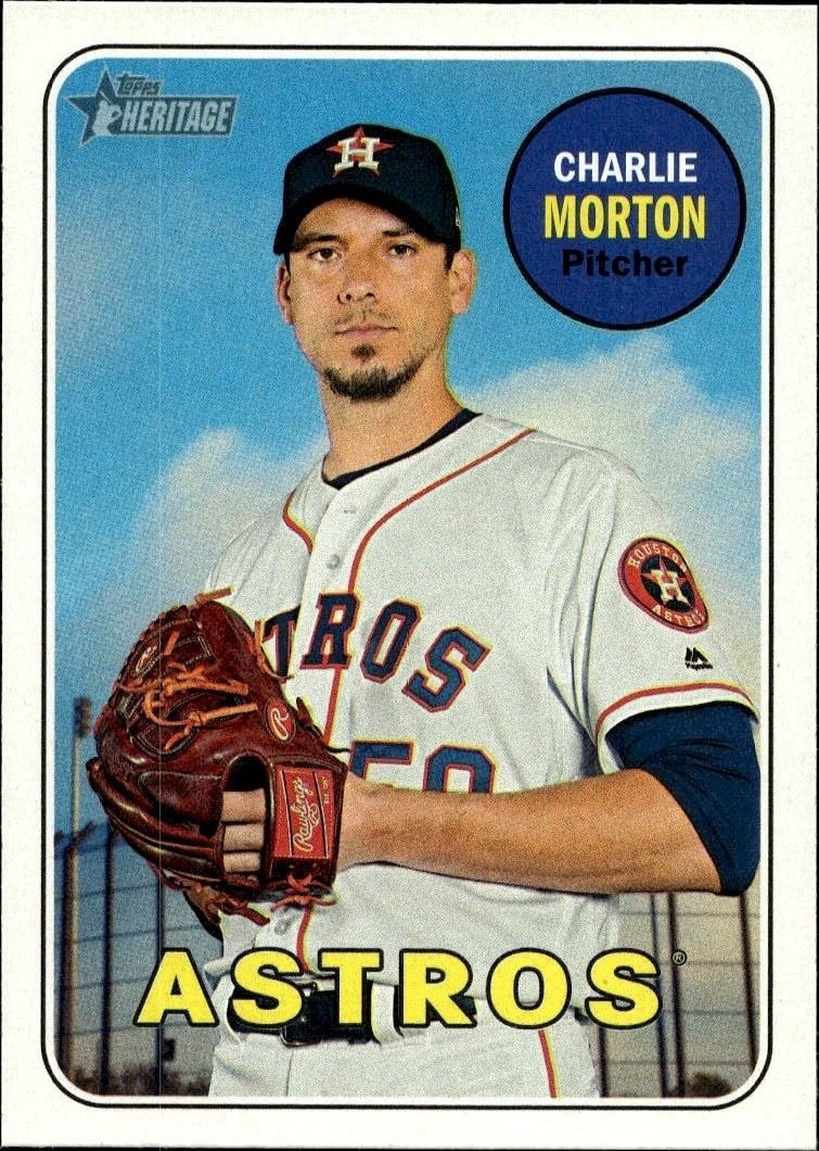 Charlie Morton 2018 Topps Heritage #309 Baseball Trading Card - Front 2018 Topps Heritage Charlie Morton #309 baseball trading card front
