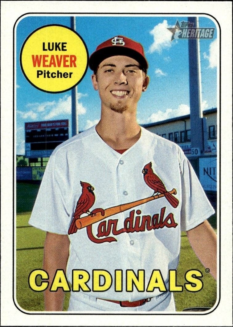Luke Weaver 2018 Topps Heritage #253 Baseball Trading Card - Front 2018 Topps Heritage Luke Weaver #253 baseball trading card front