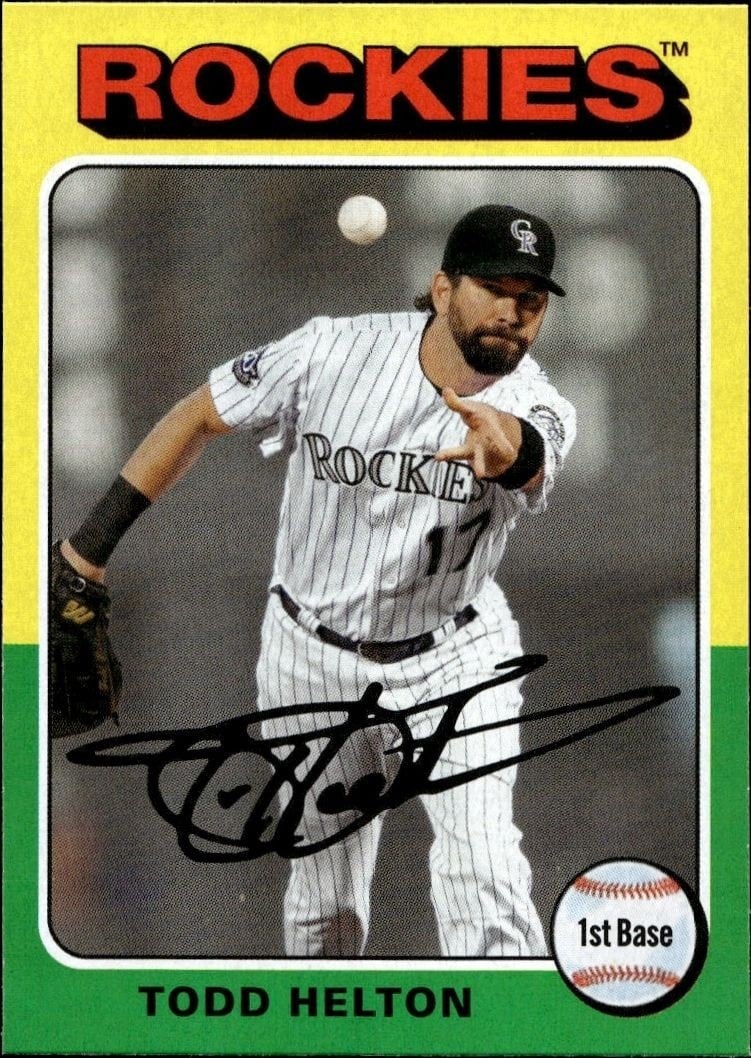 Todd Helton 2019 Topps Archives #175 Baseball Trading Card - Front 2019 Topps Archives Todd Helton #175 baseball trading card front