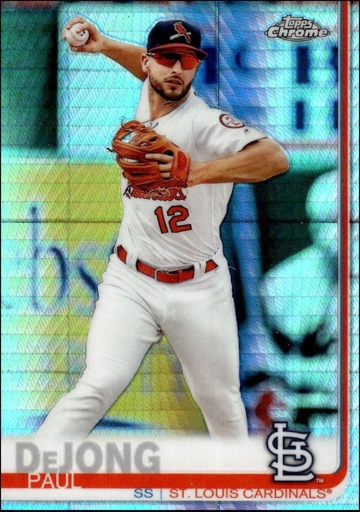 Paul DeJong 2019 Topps Chrome #36 Baseball Trading Card - Front 2019 Topps Chrome Paul DeJong #36 baseball trading card front