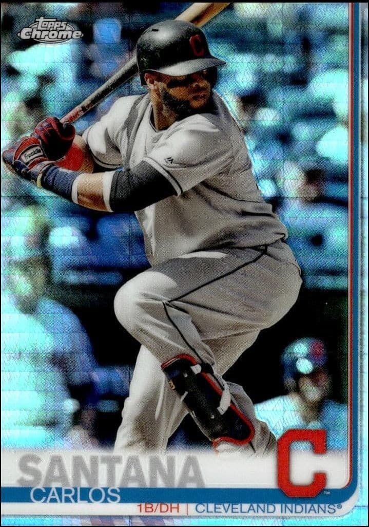 2019 Topps Chrome Carlos Santana #44 trading card