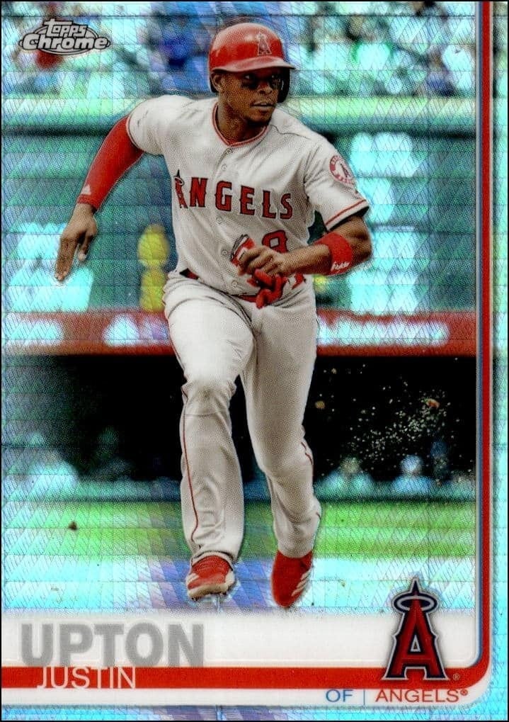 Justin Upton 2019 Topps Chrome #72 Baseball Trading Card - Front 2019 Topps Chrome Justin Upton #72 baseball trading card front