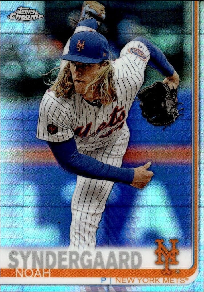 Noah Syndergaard 2019 Topps Chrome #126 Baseball Trading Card - Front 2019 Topps Chrome Noah Syndergaard #126 baseball trading card front