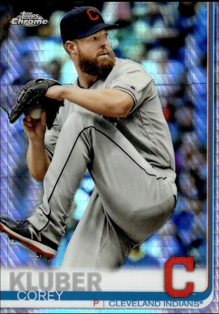 2019 Topps Chrome Corey Kluber #188 trading card