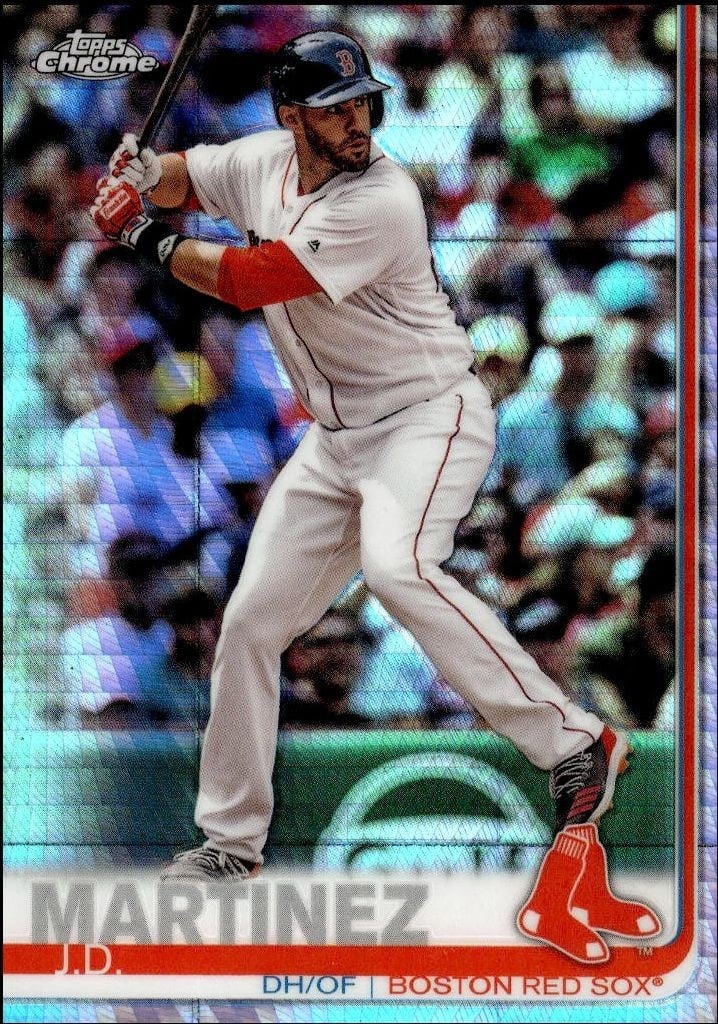 J.D. Martinez 2019 Topps Chrome #133 Baseball Trading Card - Front 2019 Topps Chrome J.D. Martinez #133 baseball trading card front