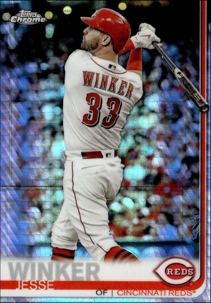 Jesse Winker 2019 Topps Chrome #61 Baseball Trading Card - Front 2019 Topps Chrome Jesse Winker #61 baseball trading card front