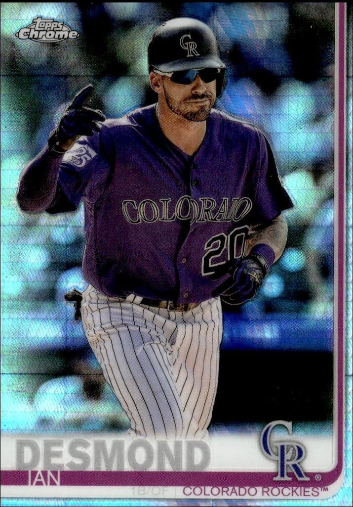 Ian Desmond 2019 Topps Chrome #113 Baseball Trading Card - Front 2019 Topps Chrome Ian Desmond #113 baseball trading card front