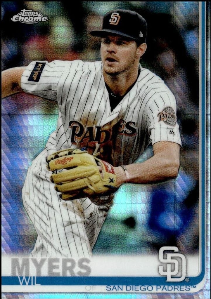 Wil Myers 2019 Topps Chrome #153 Baseball Trading Card - Front 2019 Topps Chrome Wil Myers #153 baseball trading card front