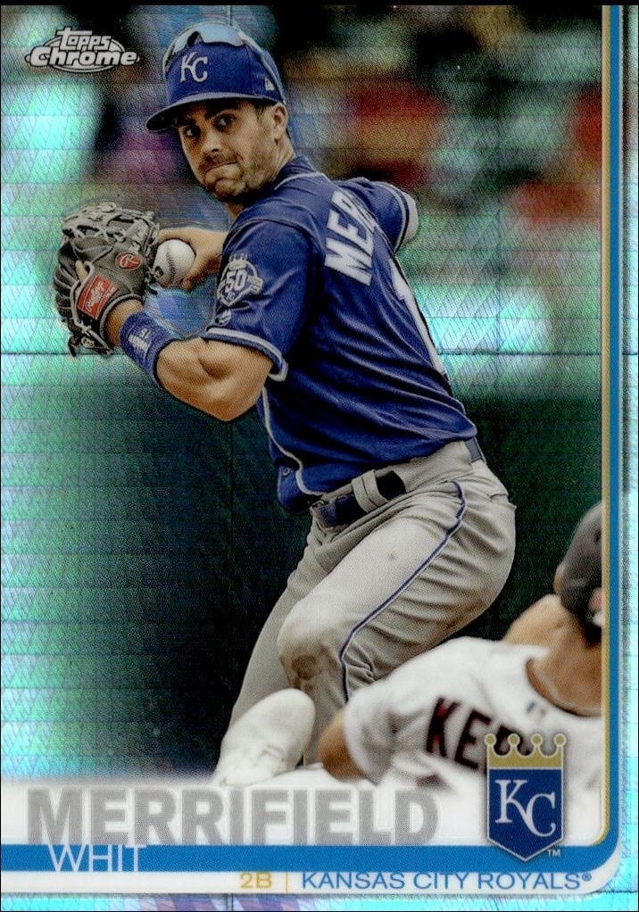 Whit Merrifield 2019 Topps Chrome #11 Baseball Trading Card - Front 2019 Topps Chrome Whit Merrifield #11 baseball trading card front