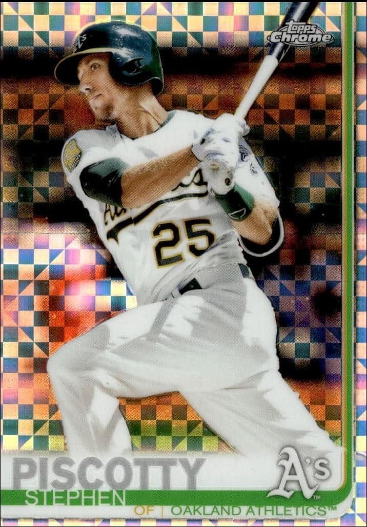 Stephen Piscotty 2019 Topps Chrome #167 Baseball Trading Card - Front 2019 Topps Chrome Stephen Piscotty #167 baseball trading card front