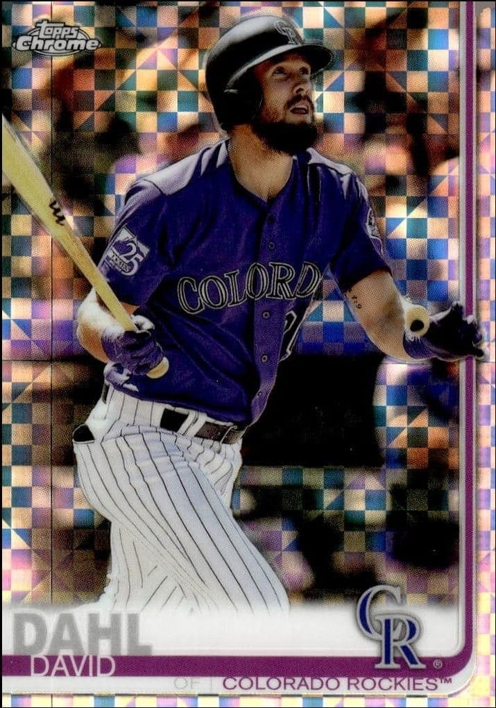 David Dahl 2019 Topps Chrome #601 Baseball Trading Card - Front 2019 Topps Chrome David Dahl #601 baseball trading card front