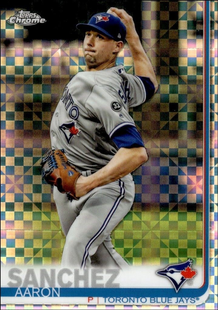 Aaron Sanchez 2019 Topps Chrome #132 Baseball Trading Card - Front 2019 Topps Chrome Aaron Sanchez #132 baseball trading card front