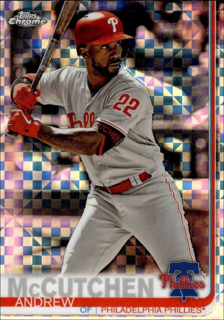 Andrew McCutchen 2019 Topps Chrome #77 Baseball Trading Card - Front 2019 Topps Chrome Andrew McCutchen #77 baseball trading card front
