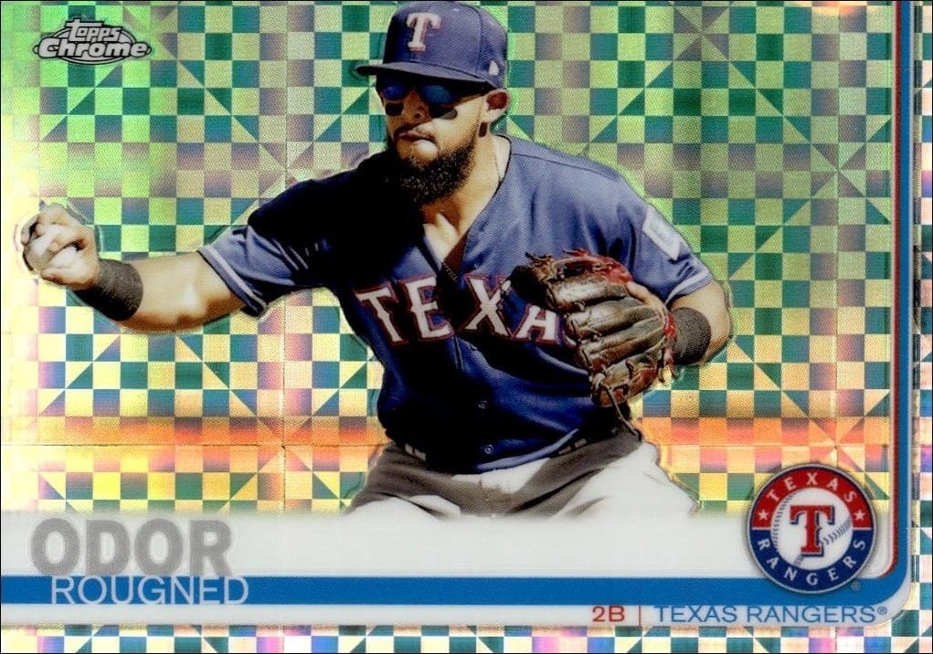 Rougned Odor 2019 Topps Chrome #191 Baseball Trading Card - Front 2019 Topps Chrome Rougned Odor #191 baseball trading card front