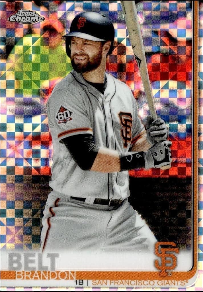 Brandon Belt 2019 Topps Chrome #125 Baseball Trading Card - Front 2019 Topps Chrome Brandon Belt #125 baseball trading card front