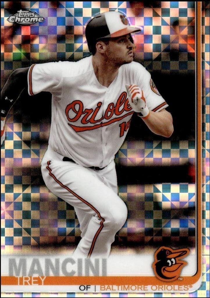 Trey Mancini 2019 Topps Chrome #47 Baseball Trading Card - Front 2019 Topps Chrome Trey Mancini #47 baseball trading card front
