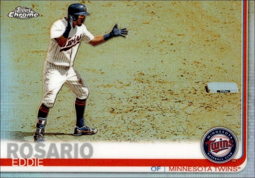 Eddie Rosario 2019 Topps Chrome #258 Baseball Trading Card - Front 2019 Topps Chrome Eddie Rosario #258 baseball trading card front