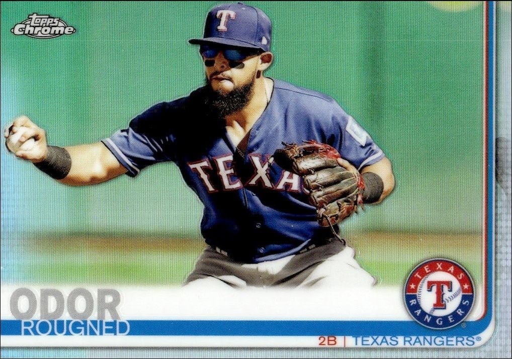 Rougned Odor 2019 Topps Chrome #191 Baseball Trading Card - Front 2019 Topps Chrome Rougned Odor #191 baseball trading card front