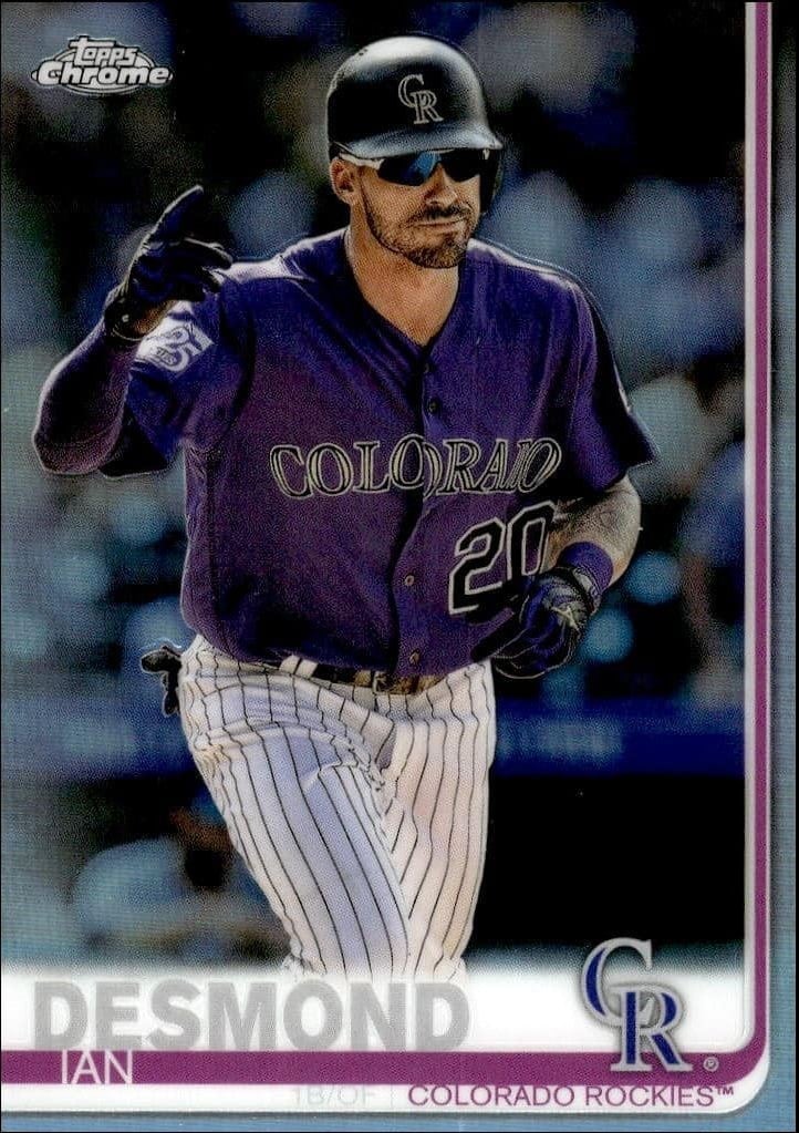 Ian Desmond 2019 Topps Chrome #113 Baseball Trading Card - Front 2019 Topps Chrome Ian Desmond #113 baseball trading card front