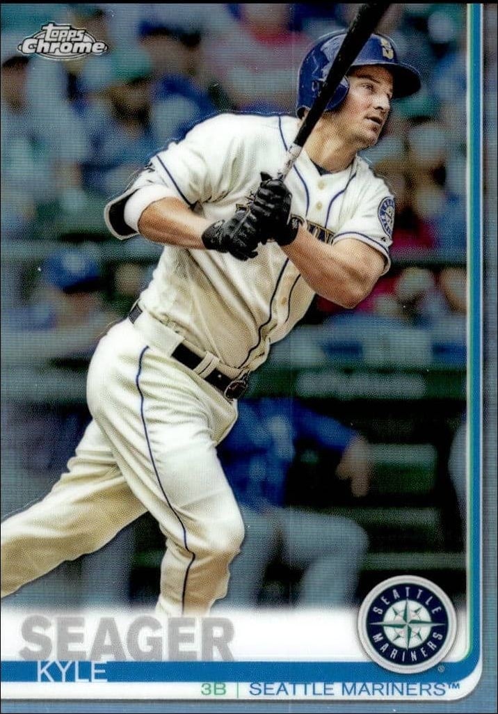 Kyle Seager 2019 Topps Chrome #156 Baseball Trading Card - Front 2019 Topps Chrome Kyle Seager #156 baseball trading card front