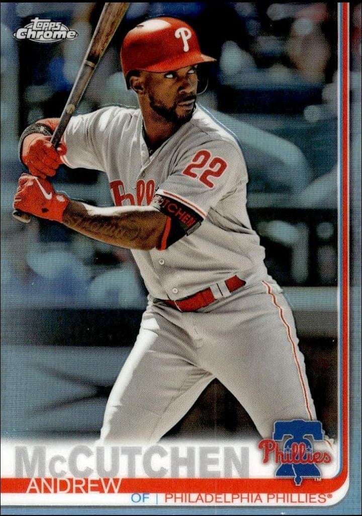 Andrew McCutchen 2019 Topps Chrome #395 Baseball Trading Card - Front 2019 Topps Chrome Andrew McCutchen #395 baseball trading card front