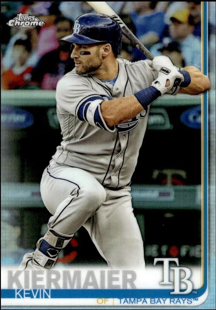 Kevin Kiermaier 2019 Topps Chrome #180 Baseball Trading Card - Front 2019 Topps Chrome Kevin Kiermaier #180 baseball trading card front