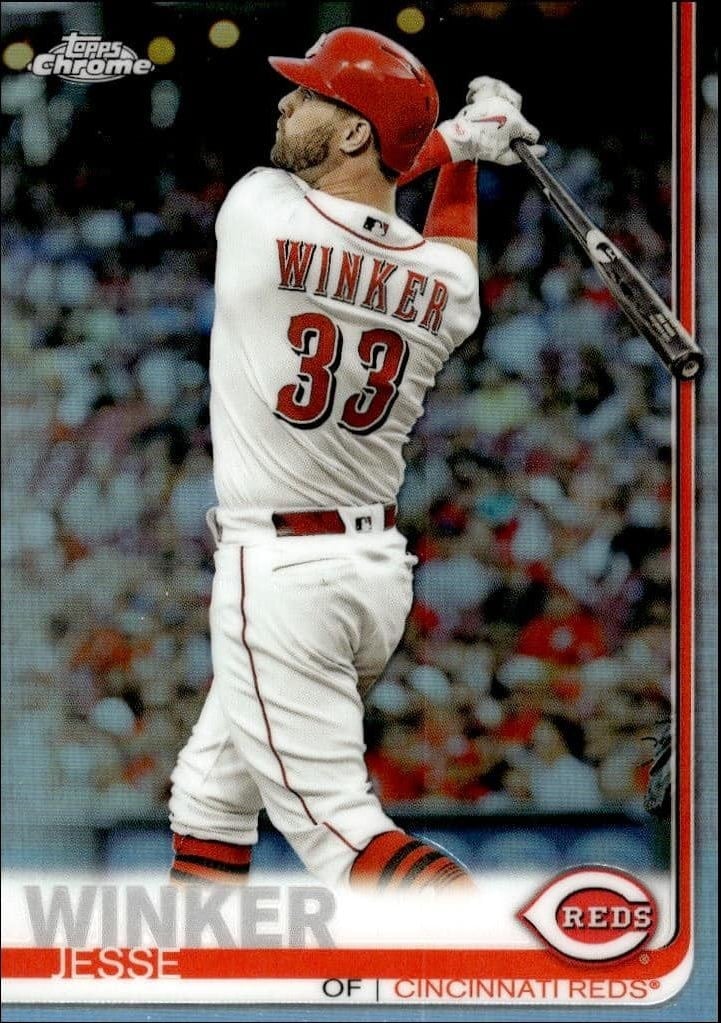 Jesse Winker 2019 Topps Chrome #61 Baseball Trading Card - Front 2019 Topps Chrome Jesse Winker #61 baseball trading card front