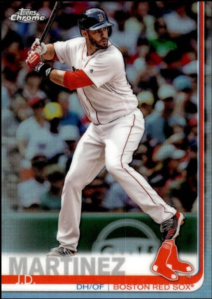 J.D. Martinez 2019 Topps Chrome #133 Baseball Trading Card - Front 2019 Topps Chrome J.D. Martinez #133 baseball trading card front