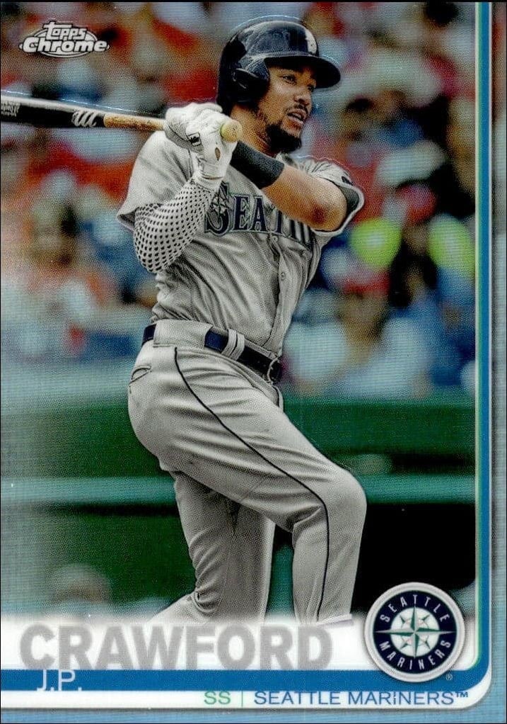 J.P. Crawford 2019 Topps Chrome #15 Baseball Trading Card - Front 2019 Topps Chrome J.P. Crawford #15 baseball trading card front
